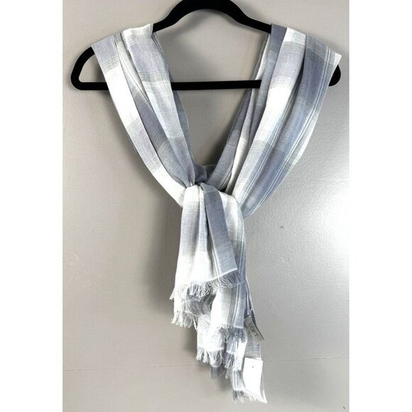 LOFT Accessories - LOFT NWT Blue White Plaid Scarf Coastal Grandma Nautical Summer Lightweight Flaw